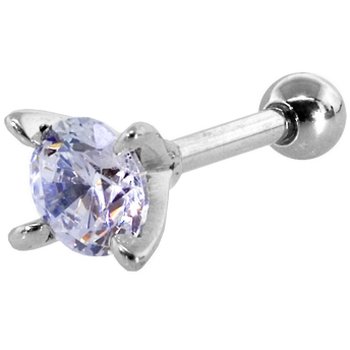 LAVENDER - 925 Sterling Silver TINY CZ Cartilage Piercing Earring