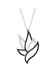 Sterling Silver Black Spinel and Diamond Necklace -- LIFETIME WARRANTY