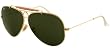 Ray Ban Sunglasses Aviator Large Metal RB3025 002/58 Black/Crystal Green Polarized, 58mm