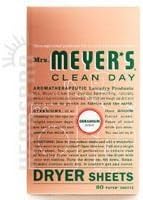 Mrs. Meyers Dryer Sheets - Geranium - 80 Sheets pack of -3 by Mrs. Meyers