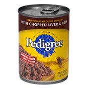 Pedigree Traditional Ground Dinner with Chopped Liver and Beef Canned Dog Food