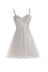 Beaded Natural   Waistline Cocktail Tulle Spaghetti Strap Homecoming Dress/Mini Dress 