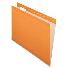 Pendaflex  Hanging Folder, Orange, 1/5 Tab, Letter, 25 Box,4152 1/5 ORA
