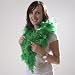 Green Feather Boa With Gold Tinsel