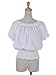 Anna-Kaci Women's Off Shoulder Peasant Tops Boho Short Sleeve Ruffle Shirts Smocked Blouse