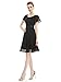 Ever Pretty Round Neckline Sleeve Ruched Short Casual Wear to Work Dress 03990