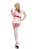 5Pc Naughty Nurse Includes Headpiece Stet Cope Gartered Dress & Belt