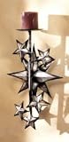Iron STAR EXPLOSION candle sconce holder WALL decor LG