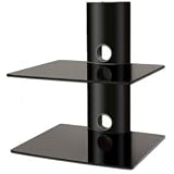 Floating Glass DVD Player/Amplifier/Speaker/SKY Wall Mount Shelf Shelves for Plasma/LED/LCD TV
