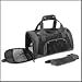 Sherpa Sport Duffle Pet Carrier - Black with Silver Trim