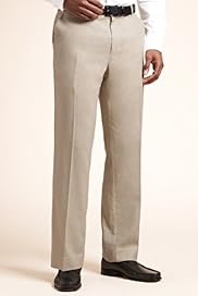 Big Tall Linen Blend Flat Front Trousers
