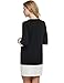 Meaneor Women's Plus Size Black White Patchwork 3/4 Sleeve Shift Dress (Black XXL)