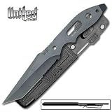 United Cutlery - Elite Forces Tactical Knife, Black Handle & Blade, Molded Sh