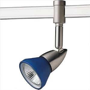 Illuma Flex Adjustable MR-16 Track Head in Brushed Nickle with Blue Glass by Progress Lighting
