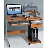 Techni Mobili Complete Media Computer Desk, Woodgrain, 38-Inch W by 22-Inch D by 35-Inch H