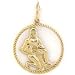 10K Solid Yellow Gold Aquarius Zodiac Charm Pendant