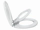 TOPSEAT 3DSLPOTPEN TinyHiney Potty Training Toilet Seat, Round, 3D Penguins, Slow-Close Chromed Metal Hinges, Wood, White