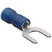 Morris Products 10136 Spade Terminal, Vinyl Insulated, Blue, 16-14 Wire Size, #10 Stud Size (Pack of 100)