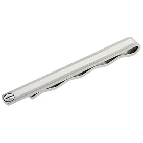 Stainless Steel Tie Bar Clip w  Gold Plated Screw, 2 9 16 in. (65mm) long by 