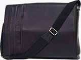 Kenneth Cole Reaction Business and Luggage 4 Single Gusset Full Grain Nappa Leather Messenger Bag/Computer Case (Black)