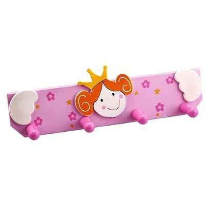 Hand Painted Wooden Coat Hook Set - Princess Design