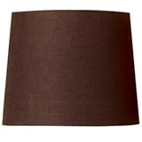 Kids Lighting: Kids White Table Lamp Base with White Fabric Shade, Brown Shade