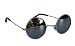 John Lennon Style Sun Glasses Shades - Mirror / Gold w/ Micro Case
