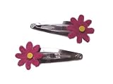 Suede daisy with sequins on Snappy Clip, Blue