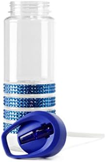 Water Bottle with Flip up Straw (Blue)