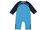 Rabbit Moon Baby Boys' Emperor Deep Water Blue Coverall 3-6 Deep Water Blue