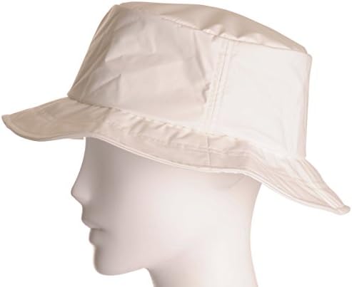 Happy Rainy Days Foldable Rain Hat, large, white