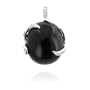 Fashion Pendant - Rhodium - Shiny White CZ/Onyx