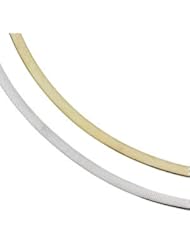 Clevereves 14K Yellow Gold White Gold 18 Inches Two Tone Reversible Omega Chain