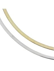 Two Tone Reversible Omega Chain 14K Yellow/White Gold 7 Inch Two Tone Reversible Omega Chain