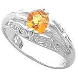 14K White Gold Citrine Ring