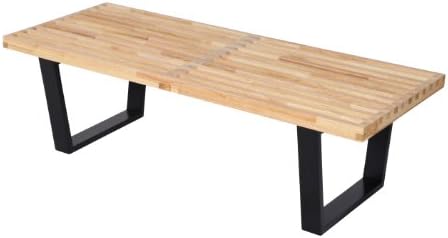 4FT Platform Bench Stool Table Mid-Century George Nelson Style Natural Wood Top Quality for Bedroom TV Lounge Reading