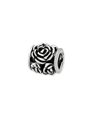 Rose Bali Charm in Silver For 3mm Charm Bracelets