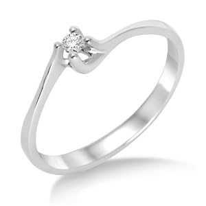 Miore - M9004RM52 - Bague Solitaire Femme - Or blanc 375/1000 (9 carats) 1.46 gr - Diamant 0.04 cts - T 52