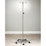 CLINTON STAINLESS STEEL IV POLES (NOT MRI COMPATIBLE) Five-leg, SS, 2 hook IV Pole Item# IVS-352