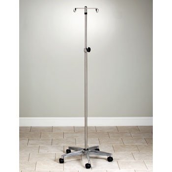 CLINTON STAINLESS STEEL IV POLES (NOT MRI COMPATIBLE) Five-leg, SS, 2 hook IV Pole Item# IVS-352