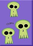 Artist SHAG (Josh Agle) Green Skulls Fridge Magnet