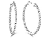 1.00CTW Diamond Hoop Hoop Earrings in White Gold