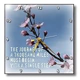Journey Zen Cherry Blossom Inspirational Flowers - 10x10 Wall Clock