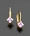 Children's 14k Gold Princess-Cut Pink Cubic Zirconia Stud Earrings