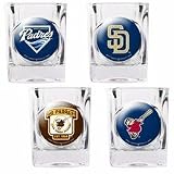 MLB San Diego Padres Four Piece Square Shot Glass Set (Individual Logos)