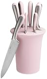 blinQ 9-Piece Knife Block Set, Passionate Pink