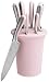 blinQ 9-Piece Knife Block Set, Passionate Pink
