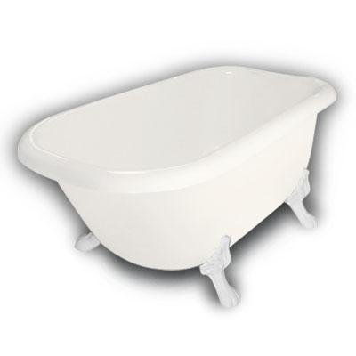 American Bath Factory B1-2540-BB-DM3-M2-25-WH Jester Traditional Clawfoot Bathtub in Bisque, Paw Fee