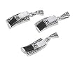 Sterling Silver Marcasite Pendant and Earrings Set - Trapezoid Cut Black Onyx and Mother of Pearl