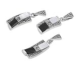 Sterling Silver Marcasite Pendant and Earrings Set - Trapezoid Cut Black Onyx and Mother of Pearl